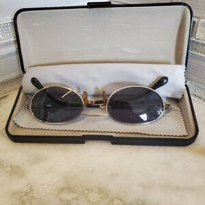 Police Designer Italian Silver Oval Polarized Sunglasses Mod. 2373